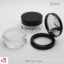 SF095 With flap lid loose powder empty plastic jars with mirror